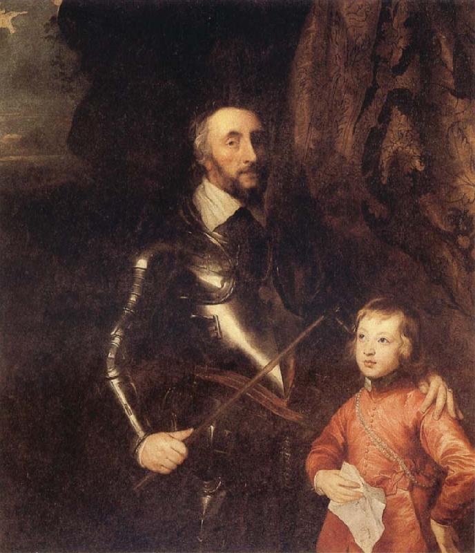 Anthony Van Dyck The Count of Arundel and his son Thomans oil painting image